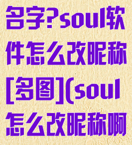 soul怎么改名字?soul软件怎么改昵称[多图](soul怎么改昵称啊)