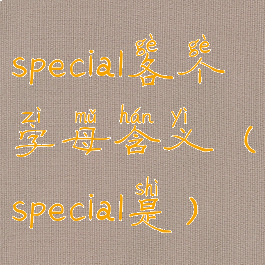 special各个字母含义(special是)