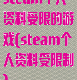 steam个人资料受限的游戏(steam个人资料受限制)