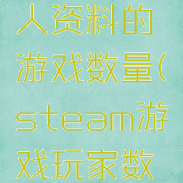steam个人资料的游戏数量(steam游戏玩家数量)