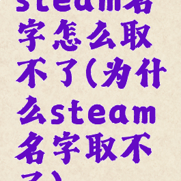 steam名字怎么取不了(为什么steam名字取不了)