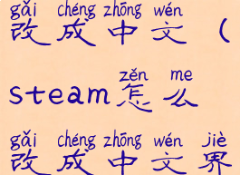 steam怎么改成中文(steam怎么改成中文界面)