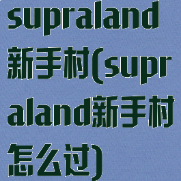 supraland新手村(supraland新手村怎么过)