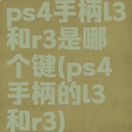 ps4手柄l3和r3是哪个键(ps4手柄的l3和r3)