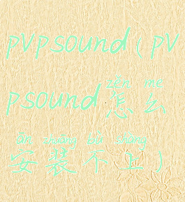 pvpsound(pvpsound怎么安装不上)