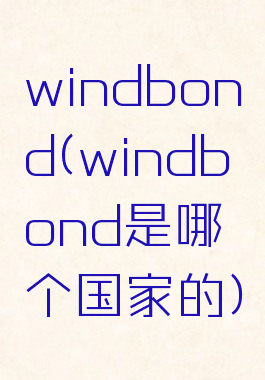 windbond(windbond是哪个国家的)