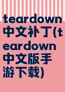 teardown中文补丁(teardown中文版手游下载)
