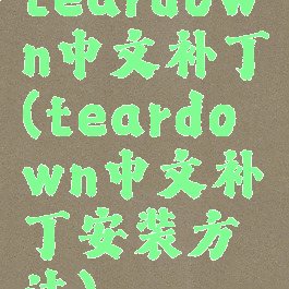 teardown中文补丁(teardown中文补丁安装方法)