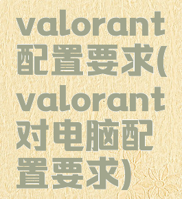 valorant配置要求(valorant对电脑配置要求)